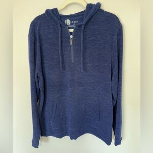 Nicoby Men’s Blue Quarter Zip Pullover Hoodie Sweatshirt Warm Size L